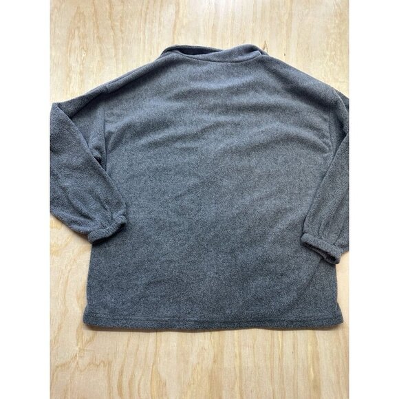 USA Olympic Gray Fleece Zip Up Jacket Pockets Size Large Made In USA Logo Rings - Picture 4 of 6